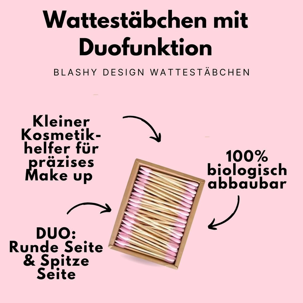 BLASHY Design Wattestäbchen - umweltfreundlich & rosa